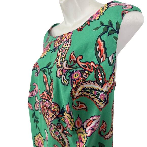 Roz & Ali Womens Green Paisley Floral Stretch Sheath Knee Length Dress sz 18 - Picture 10 of 16